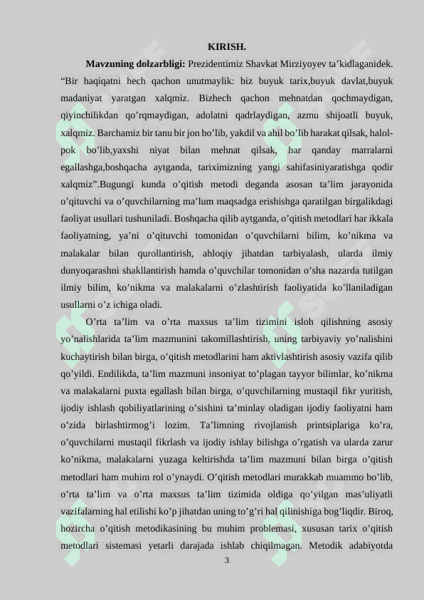 Zamonaviy tarix darsi va unga qo’yilgan talablar 3