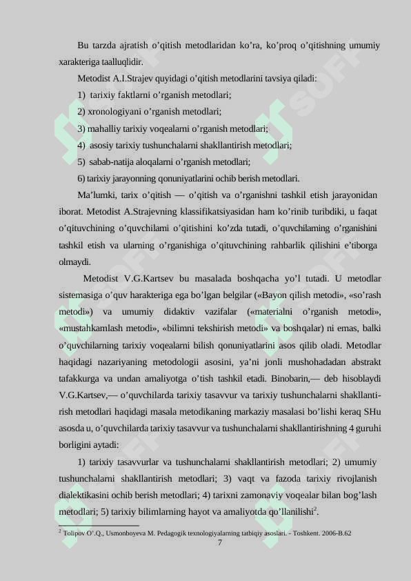 Zamonaviy tarix darsi va unga qo’yilgan talablar 7