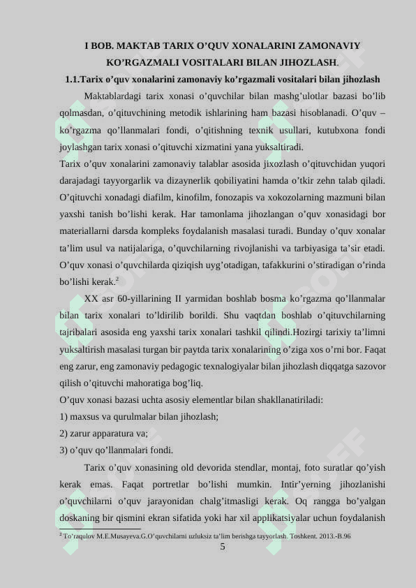 UMUMTA’LIM MAKTABLARIDA TARIX FANI XONASINING O’QITUVCHI TOMONIDAN ILMIY METODIK JIXOZLANISH SABABLARI 5