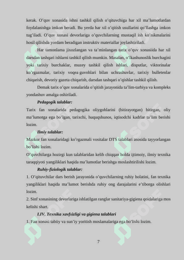 UMUMTA’LIM MAKTABLARIDA TARIX FANI XONASINING O’QITUVCHI TOMONIDAN ILMIY METODIK JIXOZLANISH SABABLARI 7