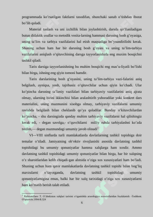 Umumtaʼlim maktablarida tarix darslari tuzilishi va mazmuni 6