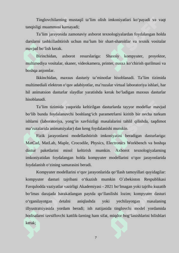 Fizika ta’limida axborot texnologiyalarni joriy qilish 7