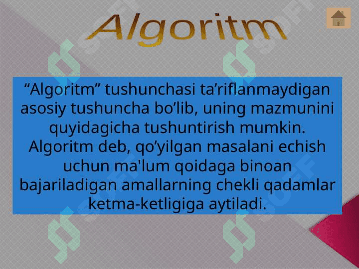 Algoritm blok sxema shaklida berilish usuli 2