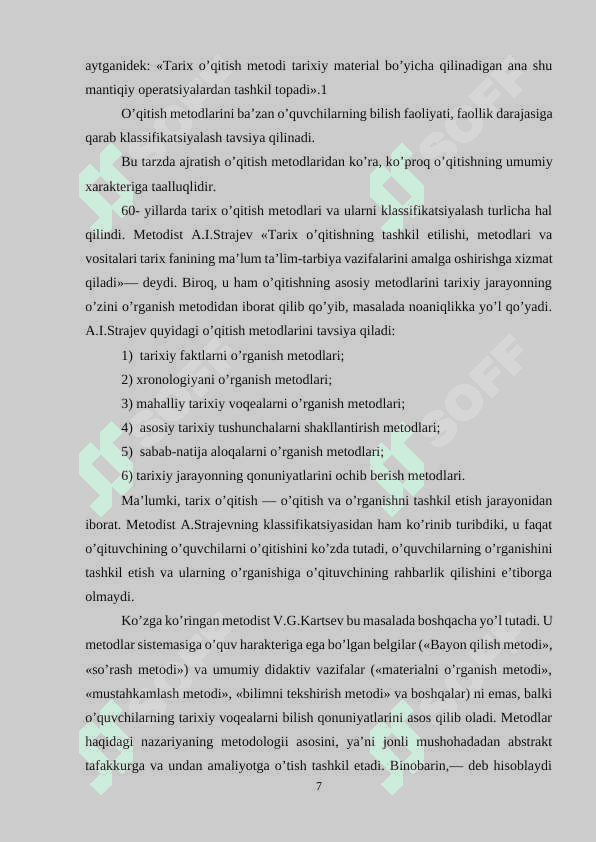 TARIX FANINI O'QITISHNING  METODLARI VA KLASSIFIKATSIYASI 7