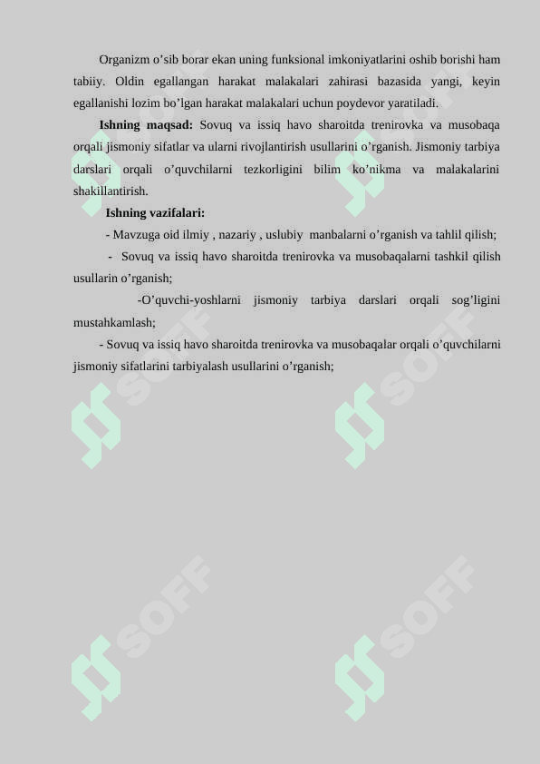 Sovuq va issiq havo sharoitda trenirovka va musobaqa 4