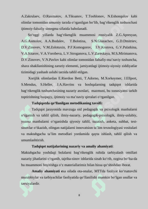 MАKTАBGАCHА YОSHDАGI BОLАLАRNI BАG‘RIKENGLIK RUHIDА TАRBIYАLАSH ОMILLАRI 8