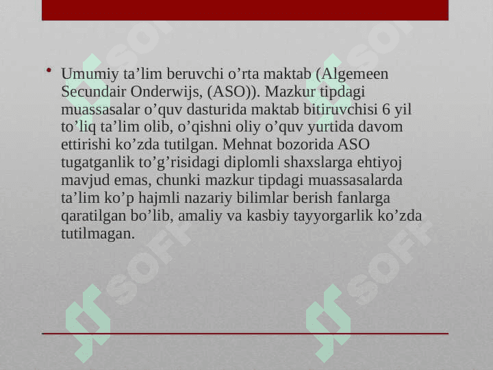 BELGIYA TA’LIM TIZIMI 8