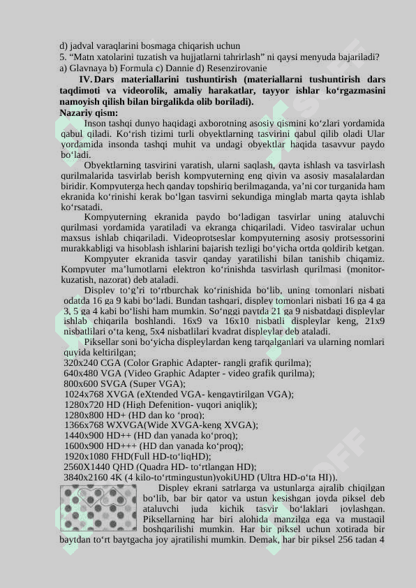Grafik obyektlar va ularni kompyuterda tasvirlash usullari 2