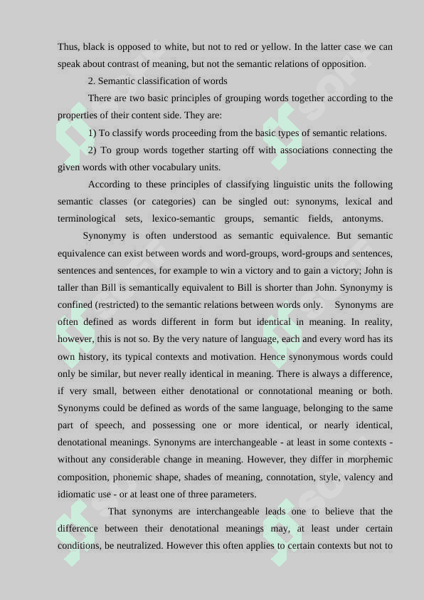 CLASSIFICATION OF WORDS SYNONYMS, ANTONYMS AND HOMONYMS 8
