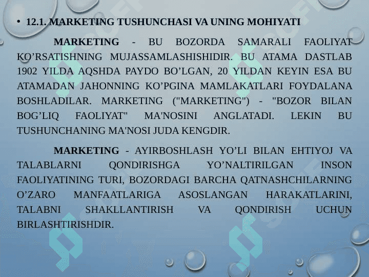 MARKETINGNING  MOHIYATI, MAQSADI VA VAZIFALARI pptx 2