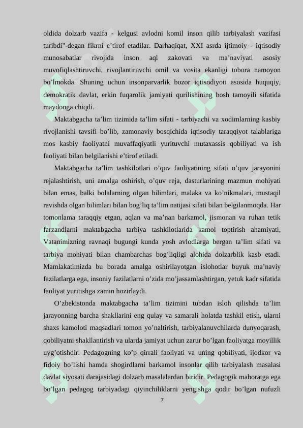 Maktabgacha ta'lim tashkiloti nazoratchi metodistining asosiy vazifalari, huquqlari 7