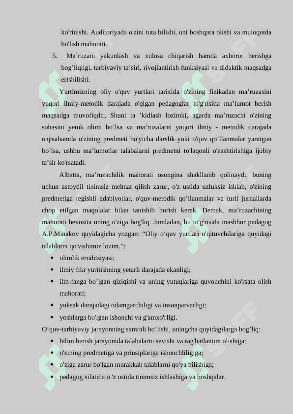 Fizikani o’qitishning turt shakli ma’ruza  masala yechish labaratoriya praktikumi mustaqil bilim olish 7