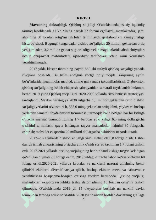 O'zbekiston Respublikasi qishloq xo'jaligi 3