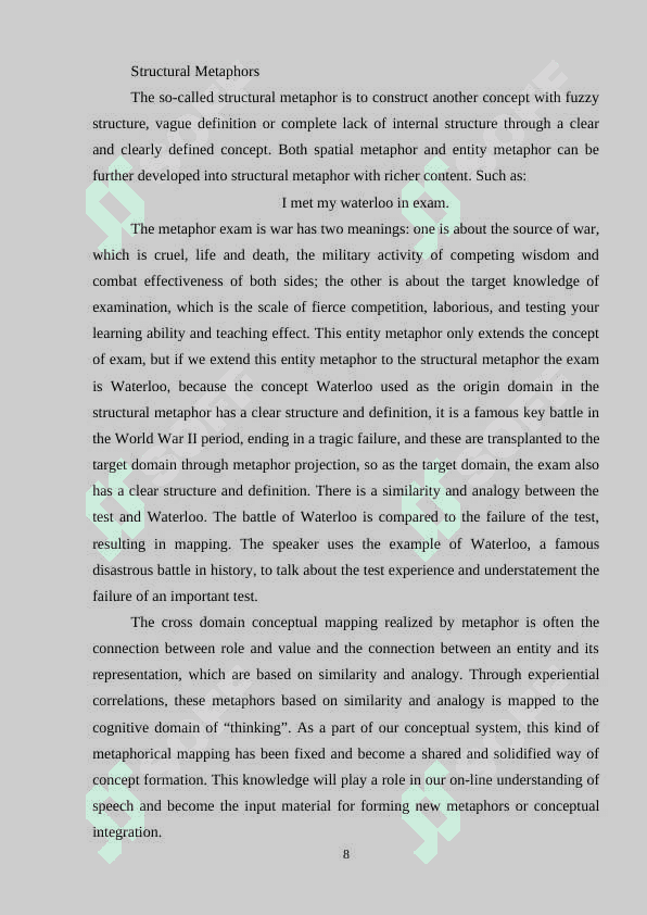 COGNITIVE RESEARCH OF METOPHOR AND METONYMY 8