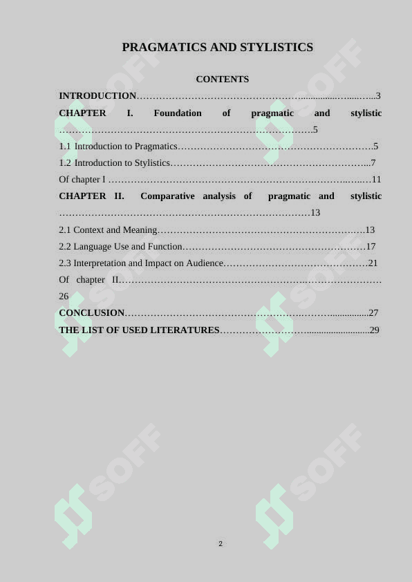 PRAGMATICS AND STYLISTICS 2