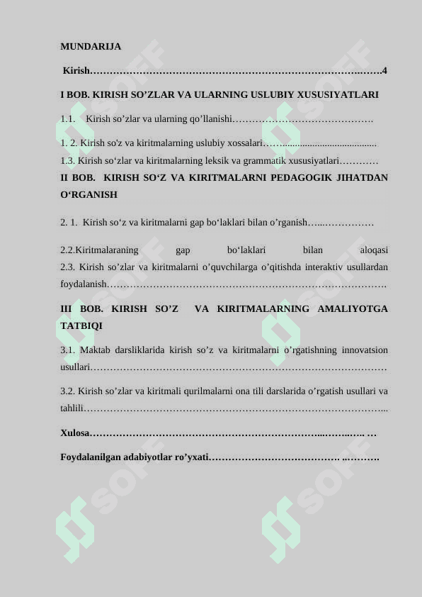 Hozirgi oʻzbek tilida kirish soʻz va kiritmali qurilmalarning leksik va grammatik xususiyatlari 2