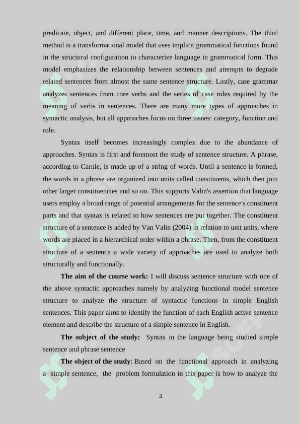 SYNTAX IN THE LANGUAGE BEING STUDIED SIMPLE SENTENCE AND PHRASE SENTENCE 3