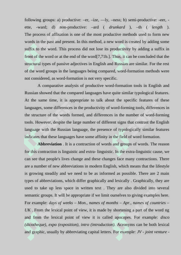 ENGLISH WORD AND ITS FORMATION 7