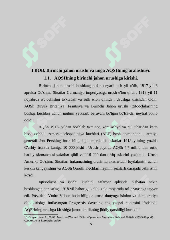 AQSH BIRINCHI JAHON URUSHI YILLARIDA. 5