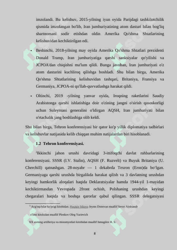 Tehron Konferensiyasi va uning qarorlari 8