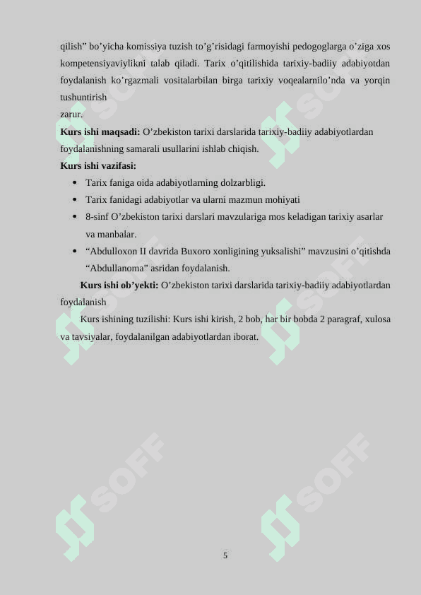 8-sinf O’zbekiston tarixida “Abdulloxon II davrida Buxoro xonligining yuksalishi” mavzusini o’qitishda 5