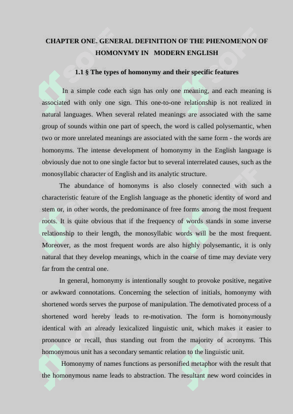 Homonyms and their classification 6