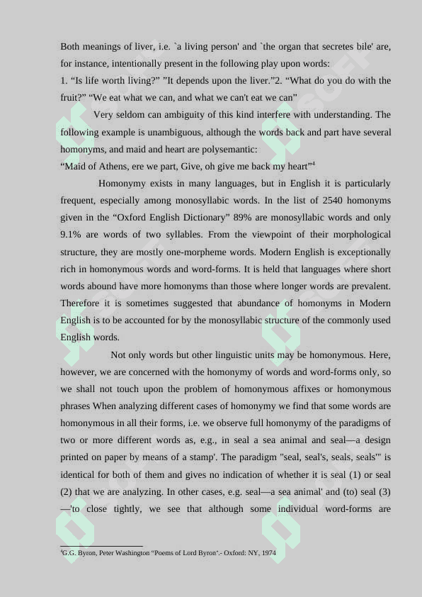 Homonyms and their classification 8