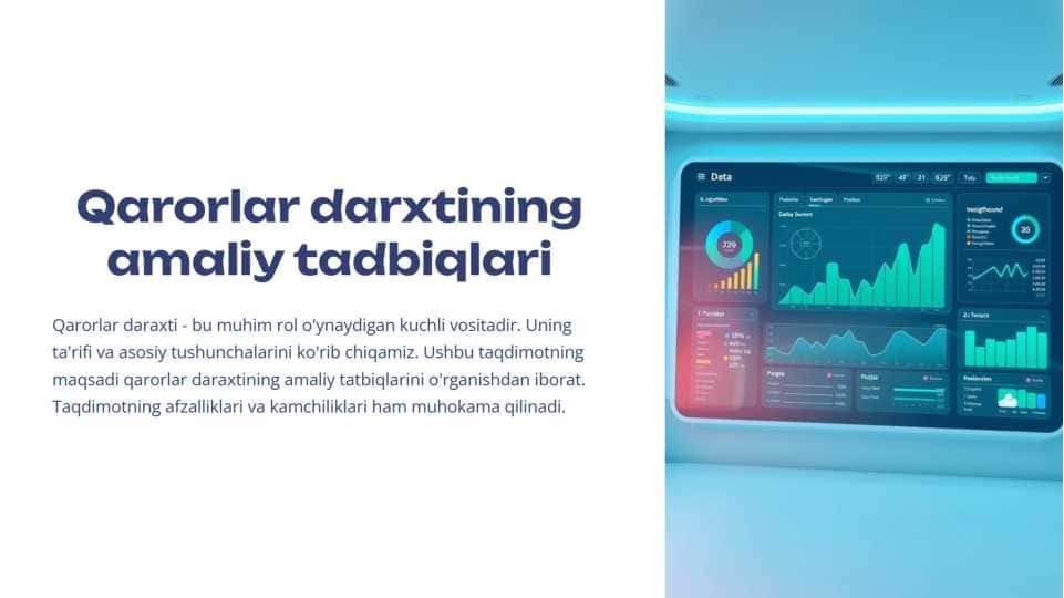 Qarorlar darxtining amaliy tadbiqlari