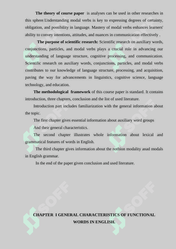 GENERAL CHARACTERISTICS OF FUNCTIONAL WORDS IN ENGLISH. 4