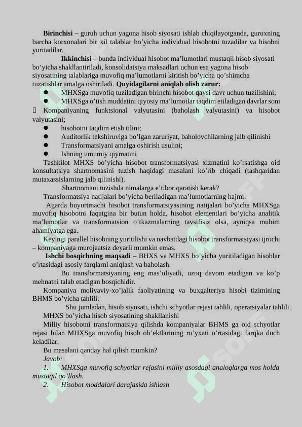 BHMS Hisob siyosati va moliyaviy hisoboti. 4