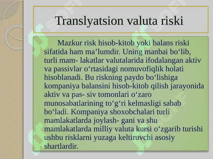 Valyuta riski 6
