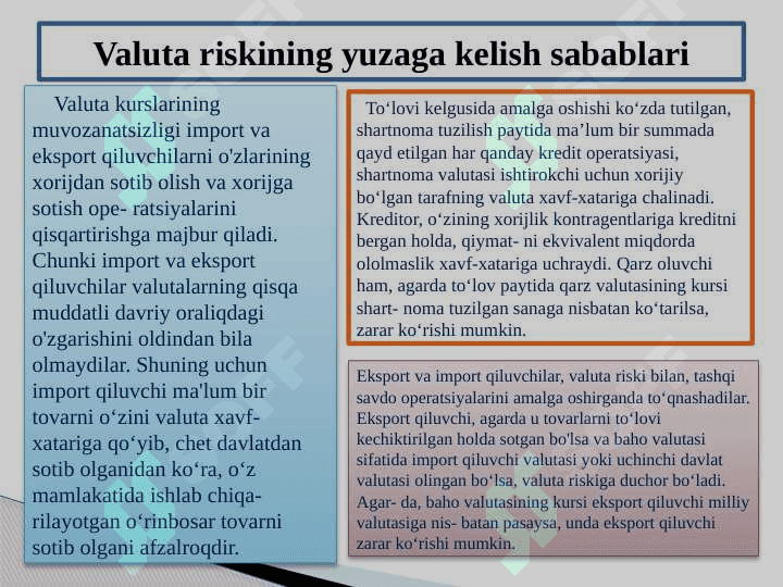 Valyuta riski 8
