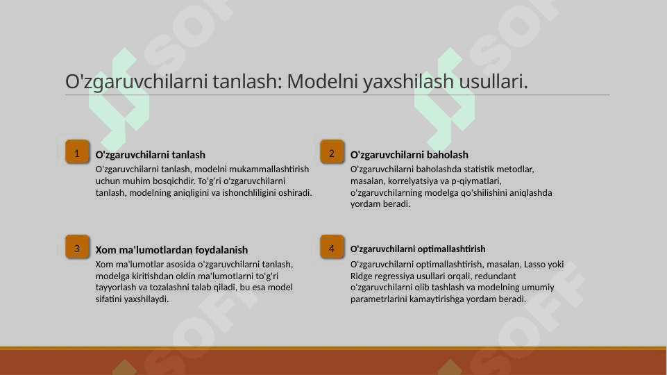 Chiziqsiz modellar koʻp qiymatli regressiya 7