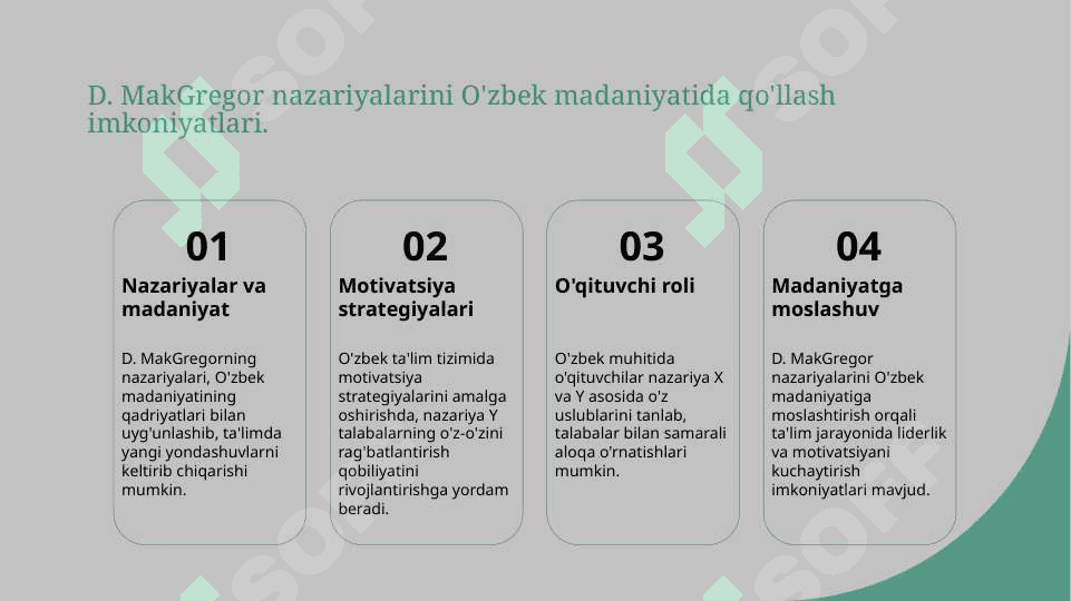D.Makgregorning x va y nazariyasi 8