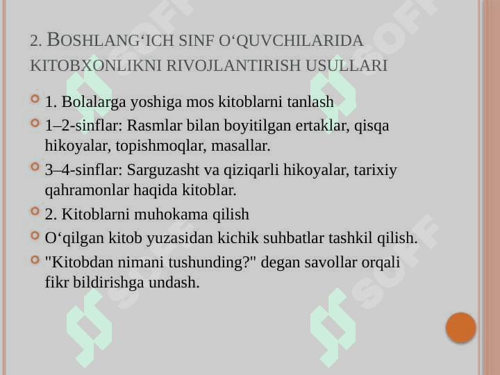 Boshlangʻich sinf oʻquvchilarida mustaqil kitobxonlikni rivojlantirish 7