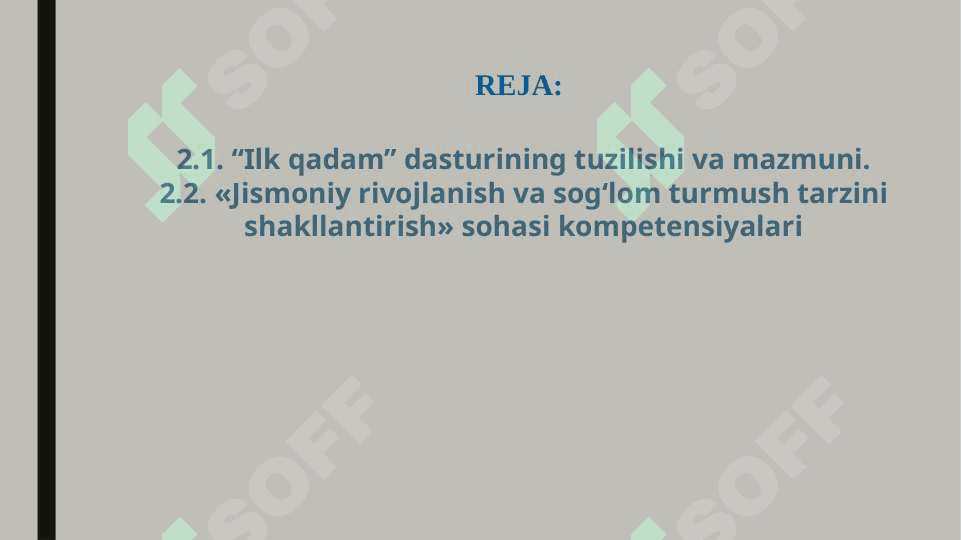 ILK QADAM” DASTURIDA JISMONIY TARBIYA MASALALARINING YORITILISHI 2