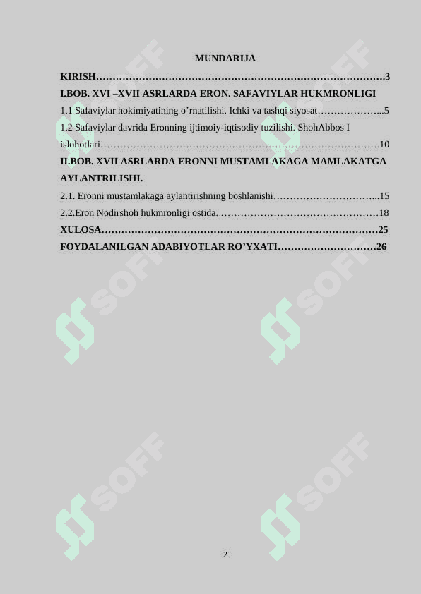XVI-XVIII ASRLARDA ERON 2