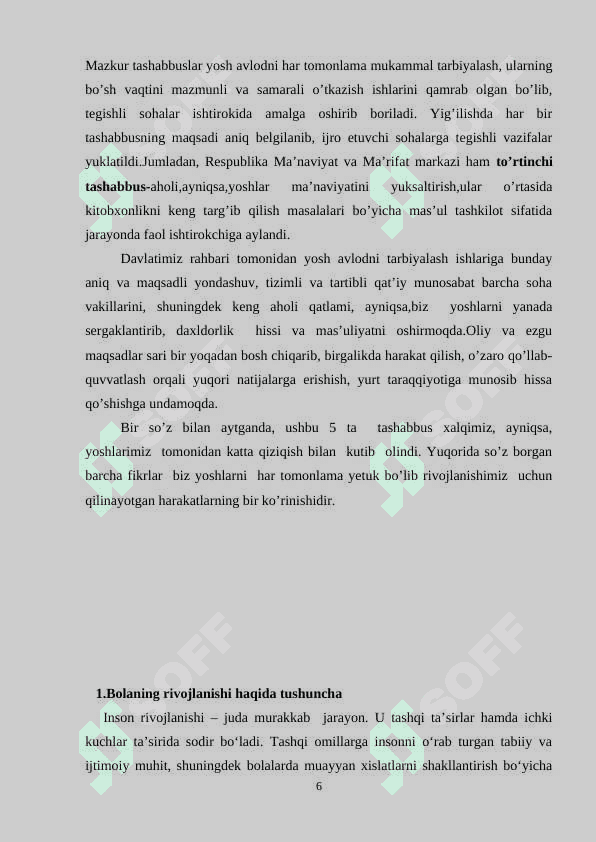 BOLANING SOTSIUMDA RIVOJLANISHI 6