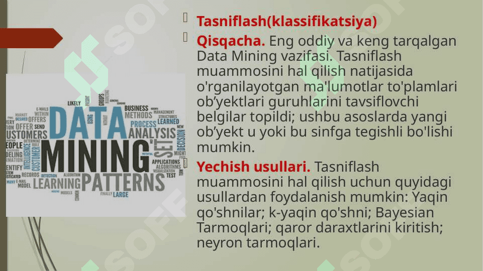 DATA MINING MASALALARI. AXBOROT VA BILIM. 4