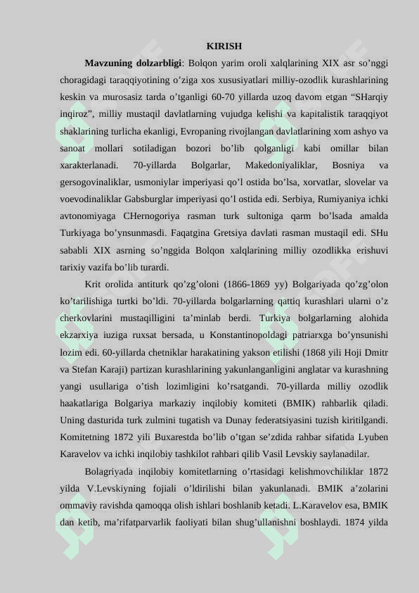 XIX asr 1-yarmida Bolqon yarimoroli xalqlarining Usmoniylar imperiyasiga qarshi kurashi 3