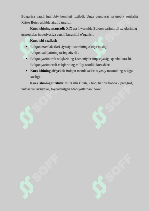 XIX asr 1-yarmida Bolqon yarimoroli xalqlarining Usmoniylar imperiyasiga qarshi kurashi 4