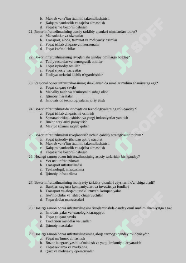 BOZOR INFRATUZILMASI 60 TEST 3