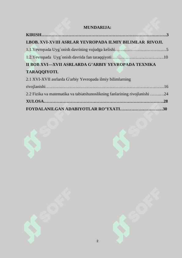 XVI-XVIII ASRLARDA FAN TARAQQIYOTI 2