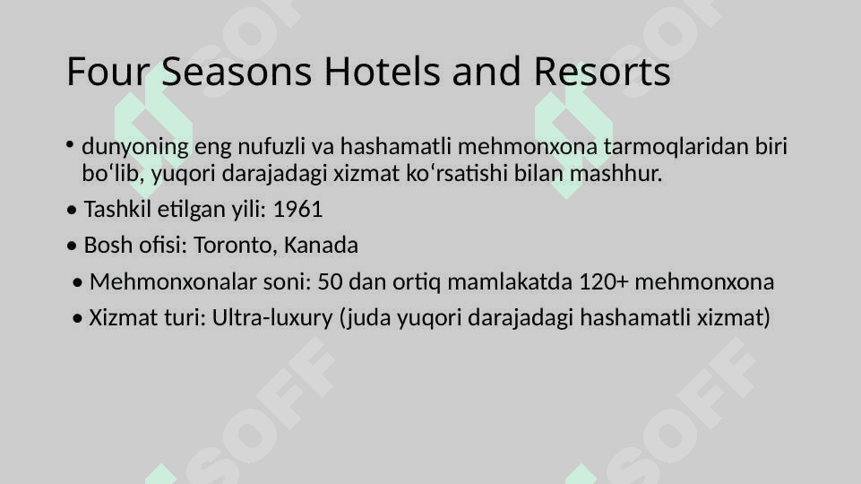 Four Seasons Hotels and Resorts 2