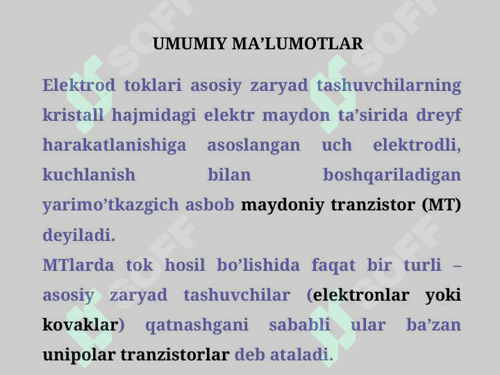 MAYDONIY TRANZISTORLAR ASOSIDAGI KUCHAYTIRGICH KASKADLAR. 2