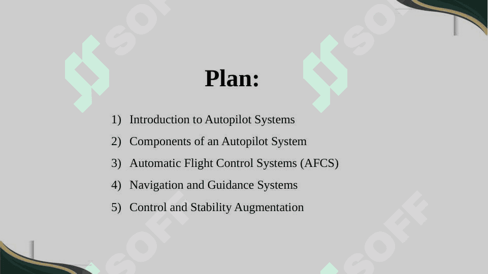 Autopilot systems. Autopilot components. Automatic flight control systems 2