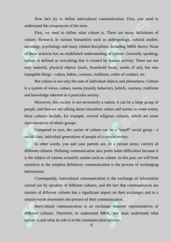 Investigate  intercultural  principles and values in western culture. 6