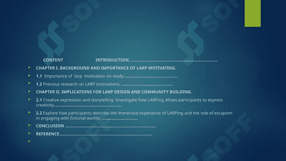 Larping Motivation: Investigate Experiences in Live – Action Role- Playing Games. 2