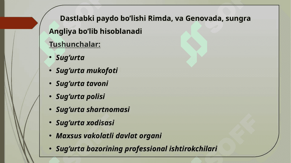 Sug’urta xizmatlarini ko’rsatuvchi sub’ektlarda buxgalteriya hisobi 3