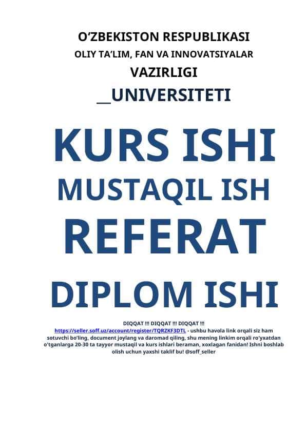 TOVAR MODDIY ZAHIRALAR HISOBI NAZORATINING MAQSADI, VAZIFALAR VA MANBALARI
